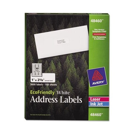 Avery Dennison LABEL, ADD, ECO, 30UP, WH 48460